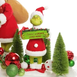 D56 Possible Dreams - Beware! A Grinch Lives Here Christmas Ornament New