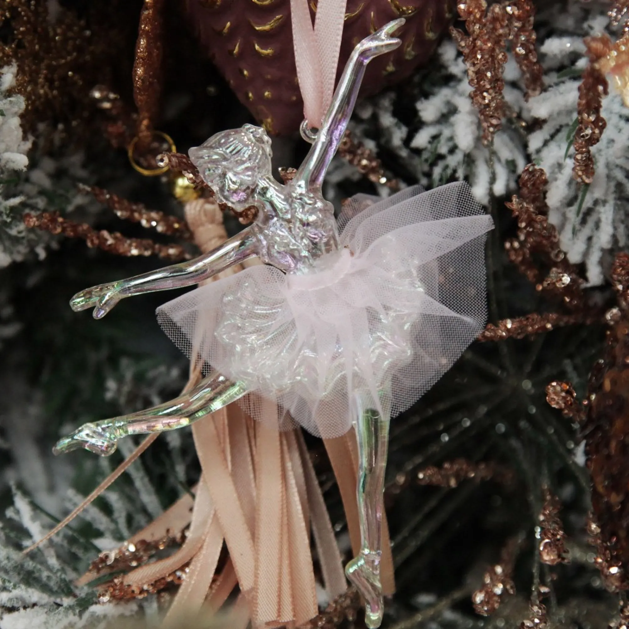 Dancing Ballerina Tree Decoration with Pink Tulle TuTu Fashion