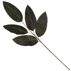 Dark Green Velvet Leaf Spray with Gold Highlights Cheap