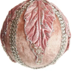 Decorative Pink Velvet and Braid Bauble New