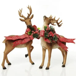 Deer Ornament with Red Bow - Right Online