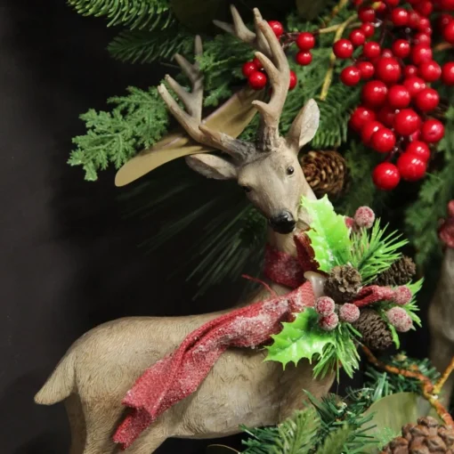Deer Ornament with Red Bow - Right Online