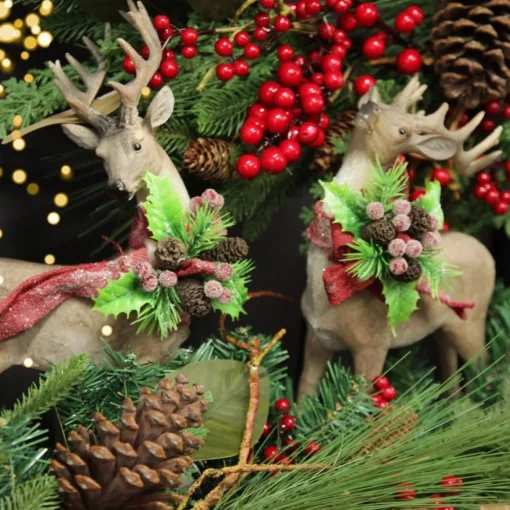 Deer Ornament with Red Bow - Right Online