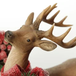 Deer Ornament with Red Bow - Left Discount
