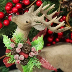 Deer Ornament with Red Bow - Left Discount