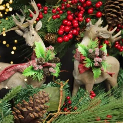Deer Ornament with Red Bow - Left Discount