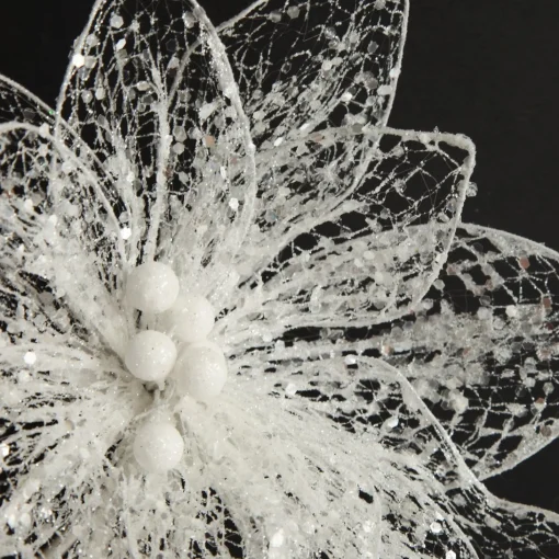 Delicate White Mesh and Sequin Flower Stem Cheap