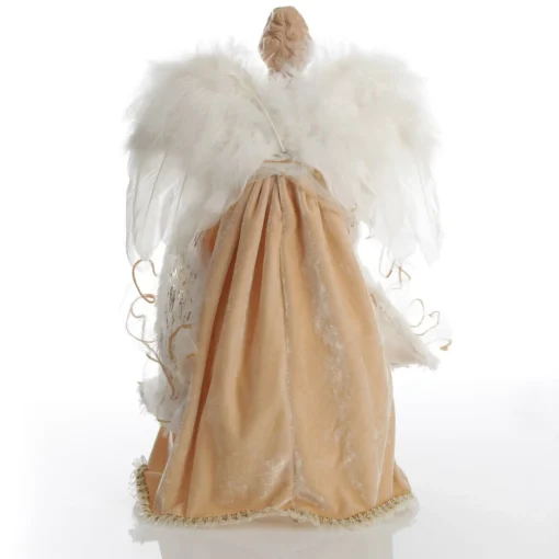 Deluxe Charming Gold and Ivory Lace Angel Tree Topper Ornament Shop