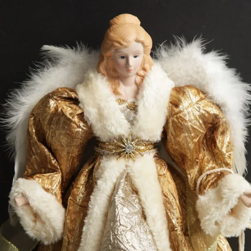 Deluxe Gold Angel Christmas Tree Topper Ornament Cheap