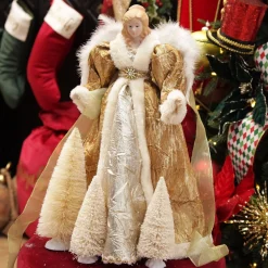Deluxe Gold Angel Christmas Tree Topper Ornament Cheap