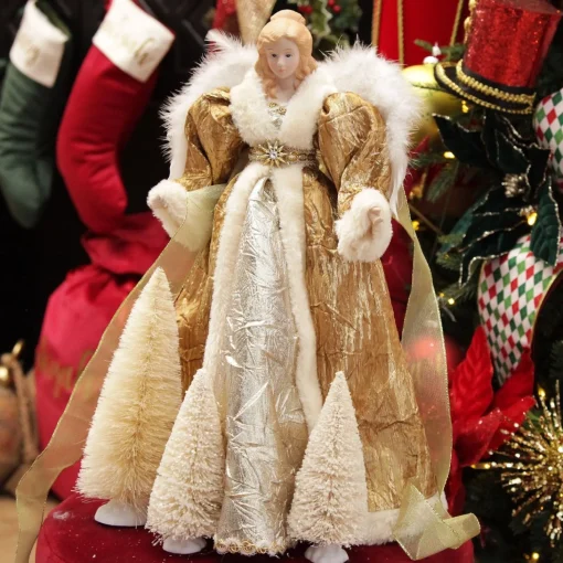 Deluxe Gold Angel Christmas Tree Topper Ornament Cheap