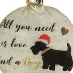 Dog Lovers Christmas Glass Disc Discount