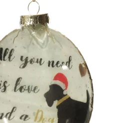 Dog Lovers Christmas Glass Disc Discount