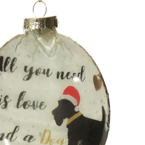 Dog Lovers Christmas Glass Disc Discount