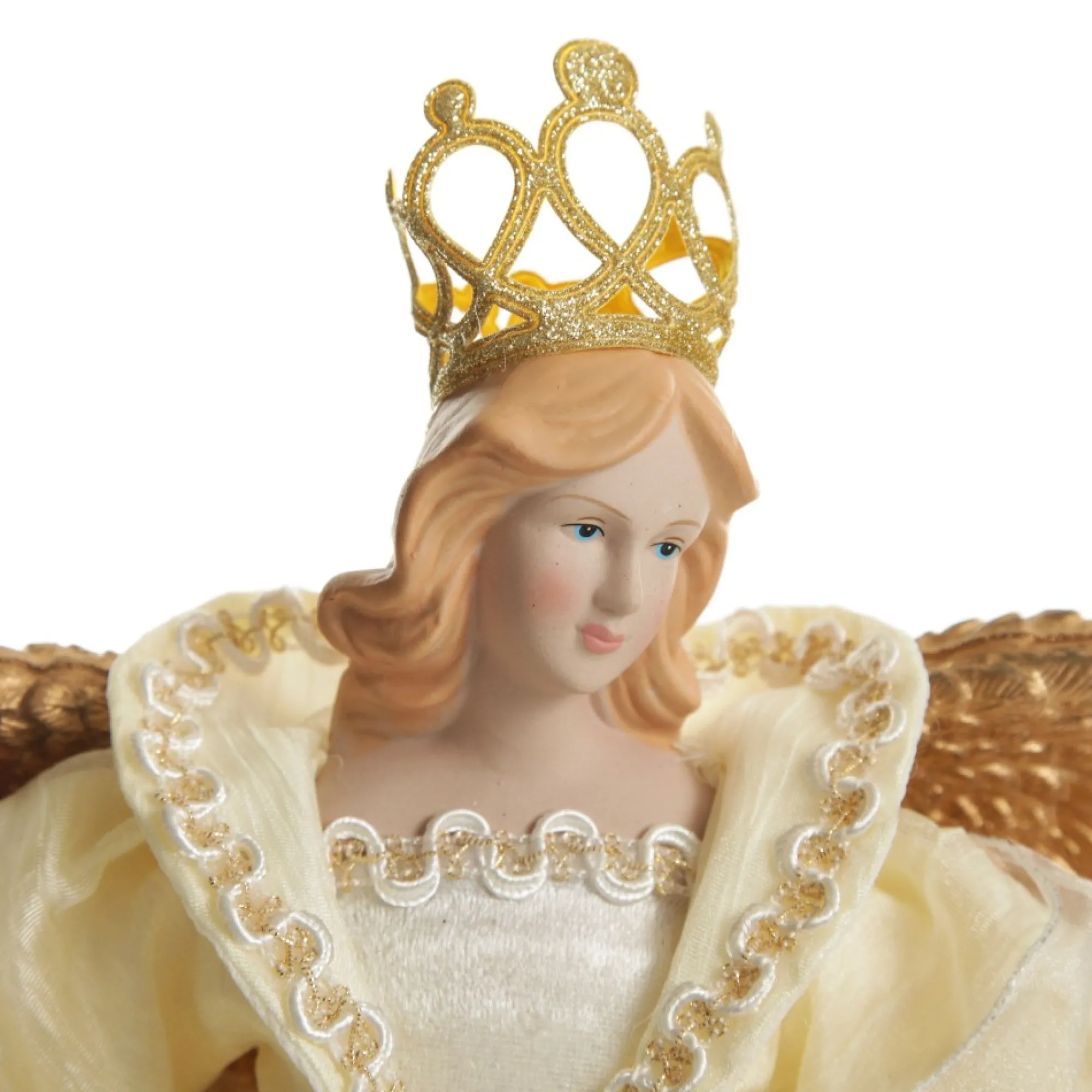 Elegant Ivory and Gold Christmas Angel Tree Topper Flash Sale