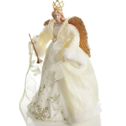 Elegant Ivory and Gold Christmas Angel Tree Topper Flash Sale