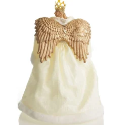 Elegant Ivory and Gold Christmas Angel Tree Topper Flash Sale