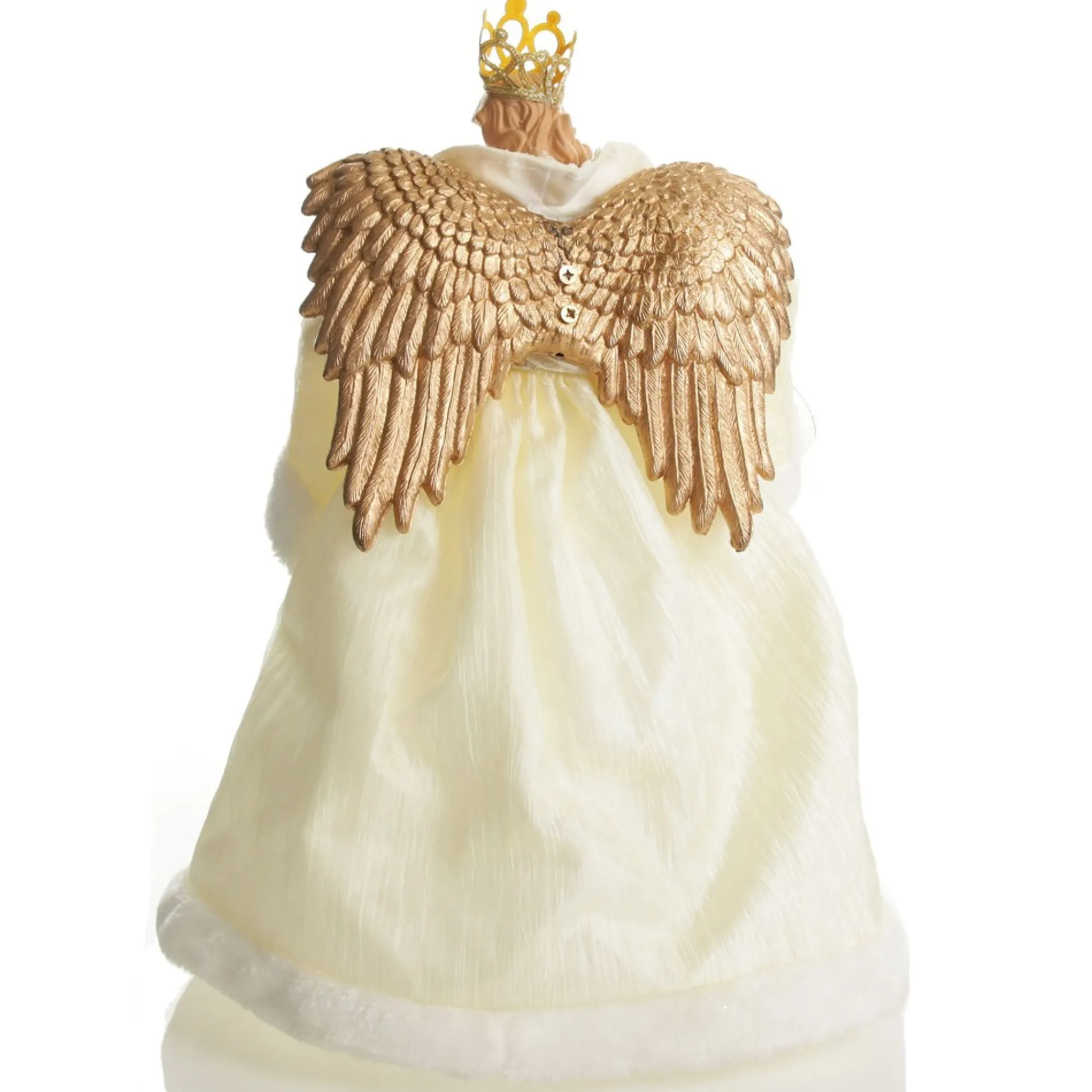 Elegant Ivory and Gold Christmas Angel Tree Topper Flash Sale
