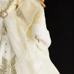 Elegant Ivory and Gold Christmas Angel Tree Topper Flash Sale