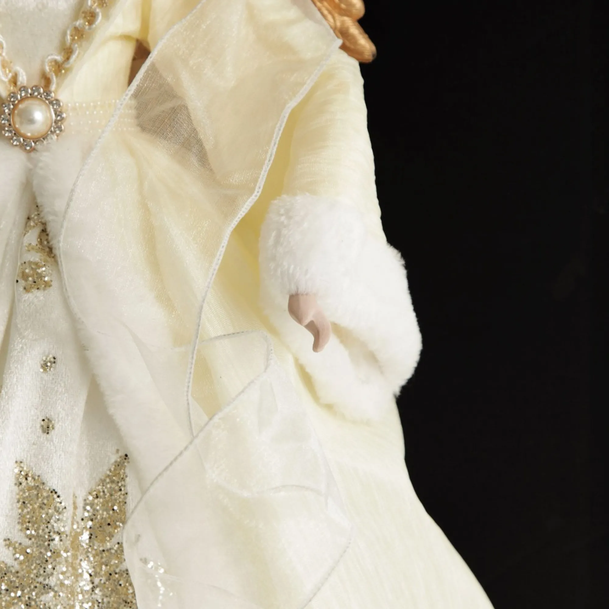 Elegant Ivory and Gold Christmas Angel Tree Topper Flash Sale