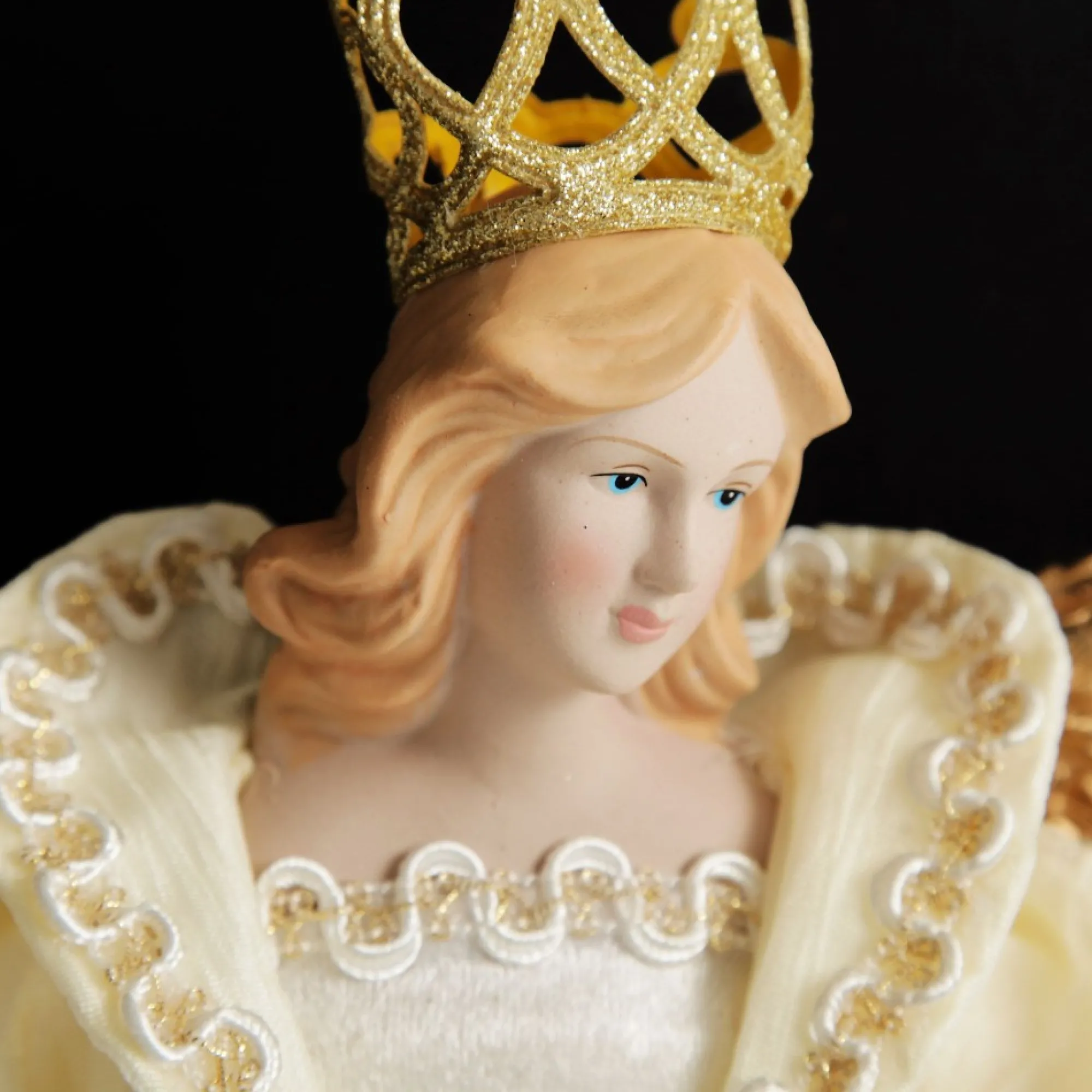 Elegant Ivory and Gold Christmas Angel Tree Topper Flash Sale