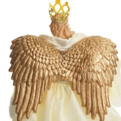 Elegant Ivory and Gold Christmas Angel Tree Topper Flash Sale