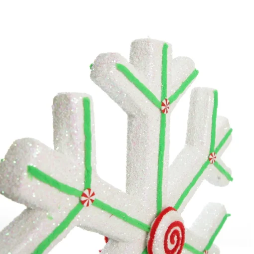 Extra Large White Snowflake with Mint Green Lolly Trim Sale
