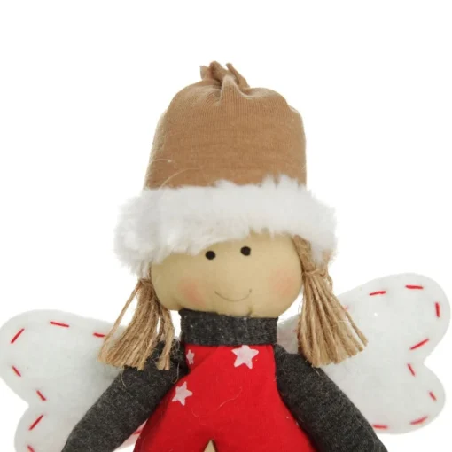 Fabric Standing Angel Star - Red Dress New