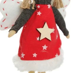 Fabric Standing Angel Star - Red Dress New