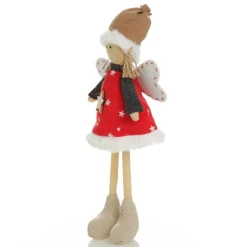 Fabric Standing Angel Star - Red Dress New