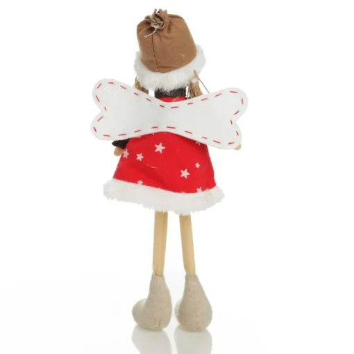 Fabric Standing Angel Star - Red Dress New
