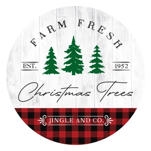 Farm Fresh Christmas Wreath Plaque Sale