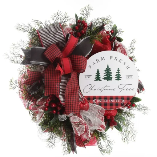 Farm Fresh Christmas Wreath Plaque Sale