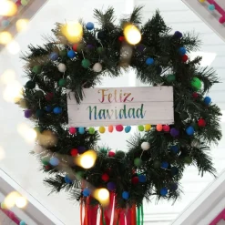 Feliz Navidad Pom Pom Plaque Store