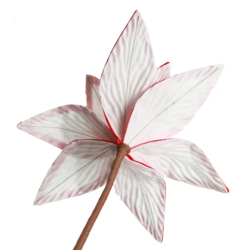 Festive White Flower Stem with Striped Edge Hot