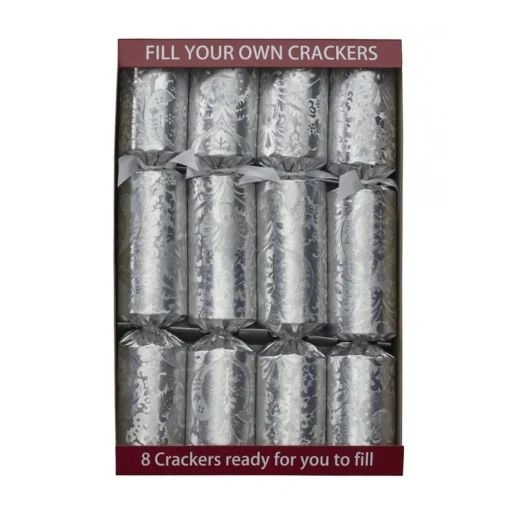 Fill Your Own Christmas Crackers - Silver Decadence - Set of 8 Fill Your Own Christmas Crackers - Silver Decadence - Set Of 8 Hot