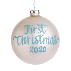 First Christmas Boy Personalised Christmas Bauble Outlet