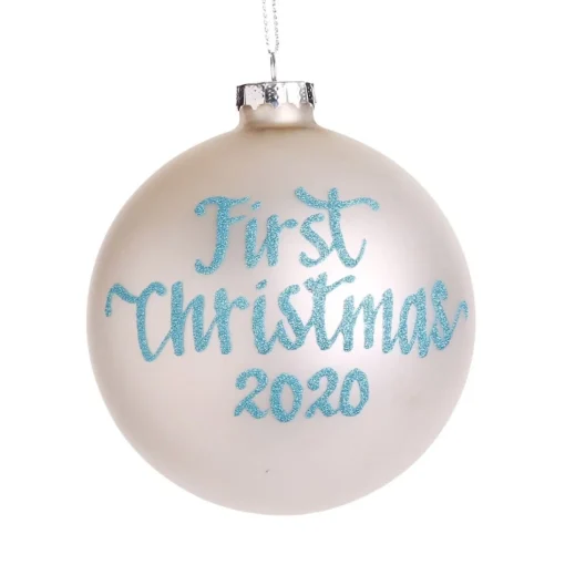 First Christmas Boy Personalised Christmas Bauble Outlet