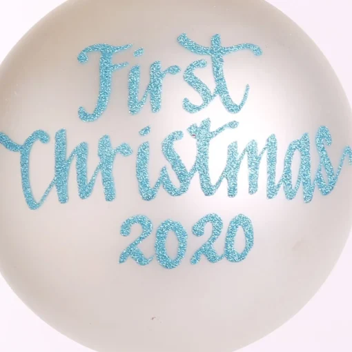 First Christmas Boy Personalised Christmas Bauble Outlet