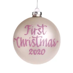First Christmas Girl Personalised Christmas Bauble Cheap