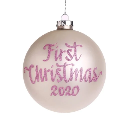 First Christmas Girl Personalised Christmas Bauble Cheap