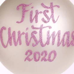 First Christmas Girl Personalised Christmas Bauble Cheap