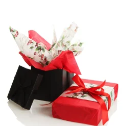 Floral Merry Christmas and Red Tissue Paper Wrap 10 Pack Store
