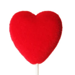 Fluffy Red Heart Pick Hot