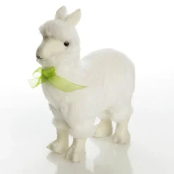 Fluffy White Llama with Green Bow Discount