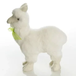 Fluffy White Llama with Green Bow Discount