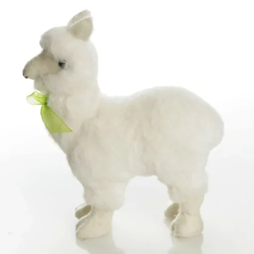 Fluffy White Llama with Green Bow Discount