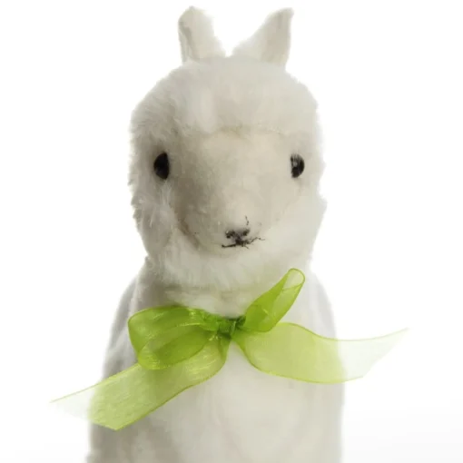 Fluffy White Llama with Green Bow Discount