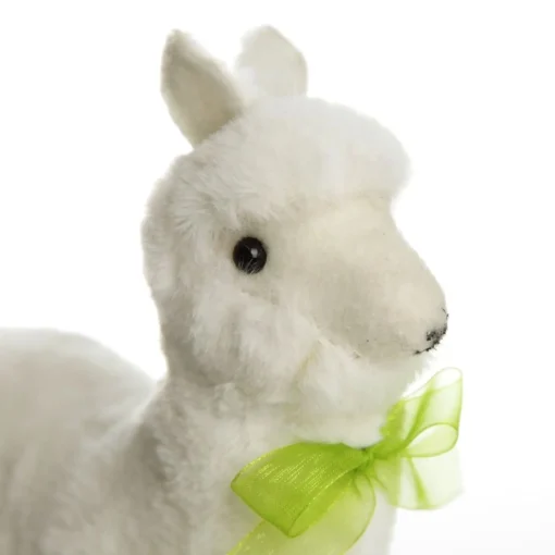 Fluffy White Llama with Green Bow Discount