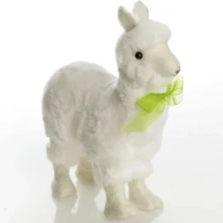 Fluffy White Llama with Green Bow Discount